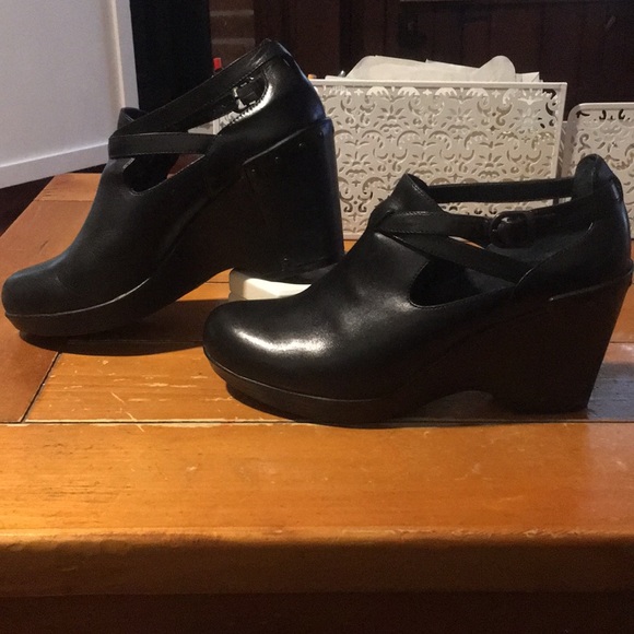 Dansko Franka Black Leather Clog Shoe Bootie HTF Ortho Comfort Arch Support - Picture 5 of 8